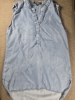 Light Wash Sleeveless Denim Tunic